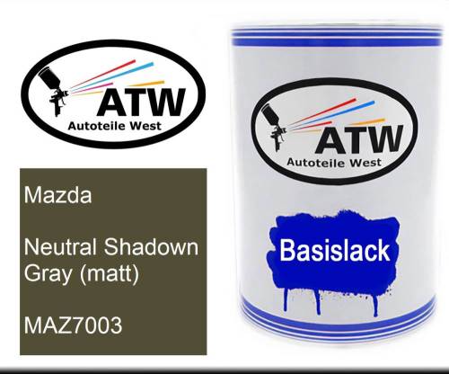 Mazda, Neutral Shadown Gray (matt), MAZ7003: 500ml Lackdose, von ATW Autoteile West.